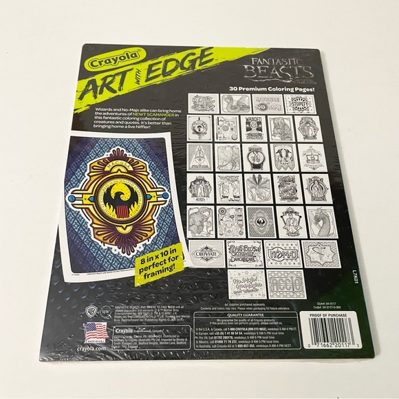 Crayola Art with Edge Fantastic Beasts 30 Page Colouring Book Adult Coloring - Picture 5 of 16